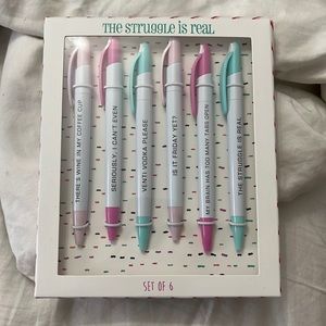 Set of 6 Ballpoint pens - Black Ink